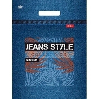 Мешок 40х31см ПВД 30мкм с вырубной ручкой, Джинсовая коллекция арт.н00213123