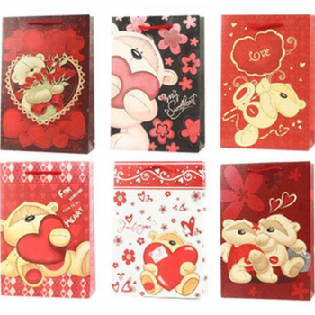 Пакет подарочный 17,5x25x7 см бумажный deVENTE Love 210 г/м2, ассорти 6 цв, арт. 9041196