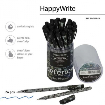 Ручка шариковая Bruno Visconti HappyWrite. Военный паттерн. Самолеты, 0,5мм, синяя арт.20-0215/30