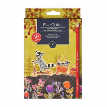 Карандаши Bruno Visconti   36цв  FUNCOLOR пластиковые, трехгранные, 4 вида, в картонной уп. арт.30-0083