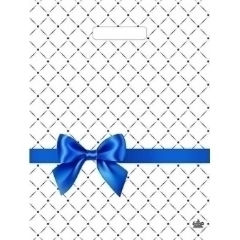 Мешок 40х31см ПВД 30мкм с вырубной ручкой, Синий бантик арт.н00213941