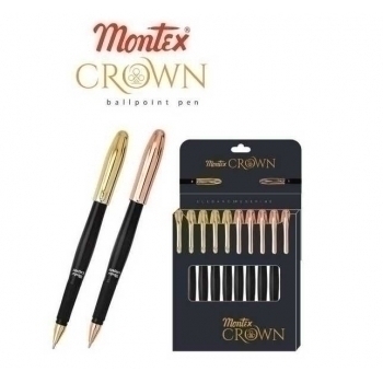 Ручка Montex шариковая Crown с син. cтержнем, мет. клип, мет. наконечник арт. Crown Ручка Montex шариковая Crown с син. cтержнем, мет. клип, мет. наконечник арт. Crown