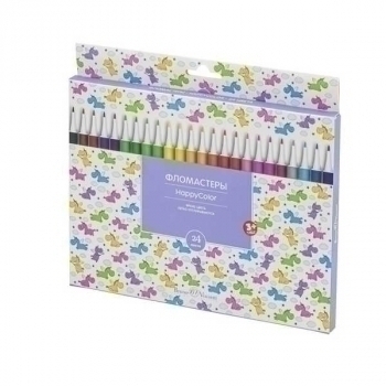 Фломастеры Bruno Visconti  24цв HAPPYCOLOR, 4 вида, в картонной уп.  арт.32-0026