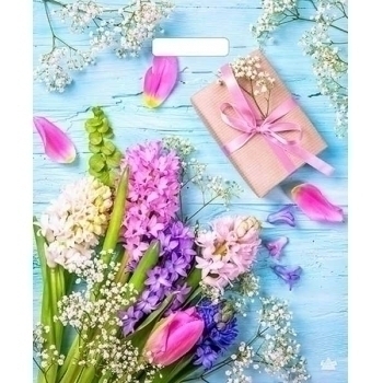 Мешок 45х38см ПВД 60мкм ламинированный с вырубной ручкой, Яркие гиацинты арт.н00212929