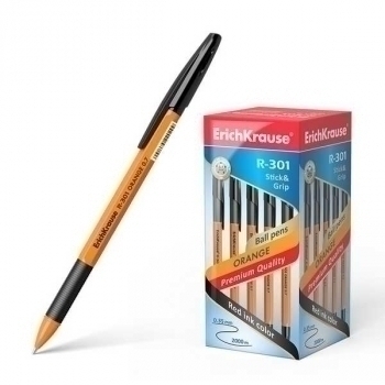 Ручка шариковая ErichKrause R-301 ORANGE StickGrip, 0.7мм, черная арт.39533 Ручка шариковая ErichKrause R-301 ORANGE StickGrip, 0.7мм, черная арт.39533