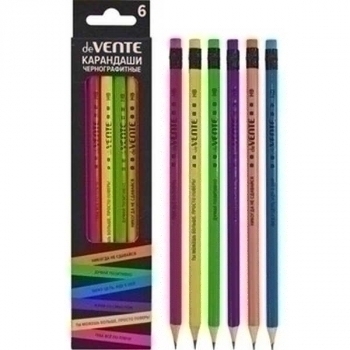 Карандаши набор 06 шт deVENTE Motivation HB шестигр., заточ, в картонной коробке, арт. 5030101