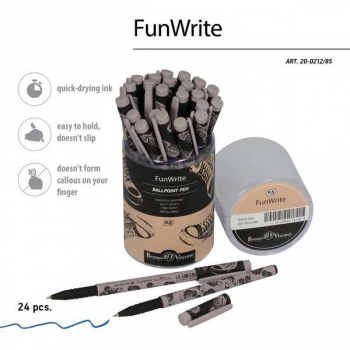 Ручка шариковая Bruno Visconti FunWrite. Кеды. Casual. Grey, 0,5мм, синяя арт.20-0212/85