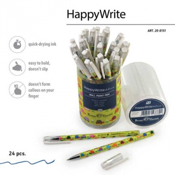 Ручка шариковая Bruno Visconti HappyWrite. Черепашки, 0,5мм, синяя арт.20-0151