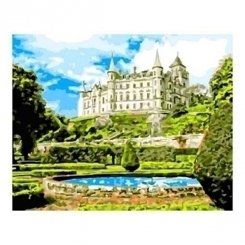 Набор для рисования по номерам, картина 41х51 см Замок Данробин (холст на подрамнике, краски, кисть) арт.Рх-088