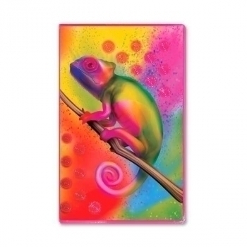 Ежедневник А6 10*16см,  Хамелеон неон обложка ПВХ 250 мкм с ручкой арт.2528-27-922