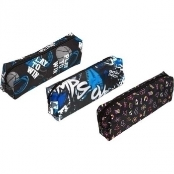 Пенал мягкий прямоугольный 200х70х35 Attomex School Boy,  текстильный с рис., ассорти 3 дизайна арт. 7025207