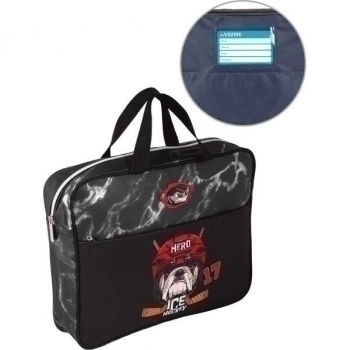 Папка А4 с ручками, на молнии, ткань, 360х280х80 мм deVENTE Ice Hockey мраморн.ткань с аппликац. из каучу  арт.8054296 Папка А4 с ручками, на молнии, ткань, 360х280х80 мм deVENTE Ice Hockey мраморн.ткань с аппликац. из каучу  арт.8054296