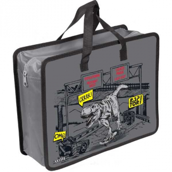 Папка А4 с ручками, пластик   33,5х26х10 см deVENTE Raptor City, с текстильн. расширением, арт. 8054241