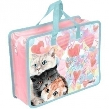 Папка А4 с ручками, пластик   33,5х26х10 см deVENTE 3D Кусь, с текстильн. расширением, 500 мкм, арт. 8054245