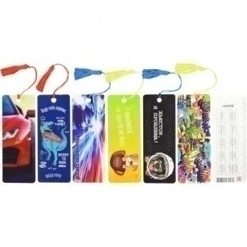 Закладка для книг, 152х57 мм, deVENTE 3D, пластик с линейкой и таблицей умножения, 6 дизайнов арт. 8065201