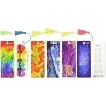 Закладка для книг, 152х57 мм, deVENTE 3D, пластик с линейкой и таблицей умножения, 6 дизайнов арт. 8065203