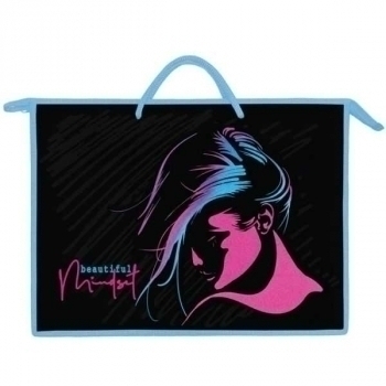 Папка д/рисования А3 с ручкой  арт.ПР 3-20 Девочка неон