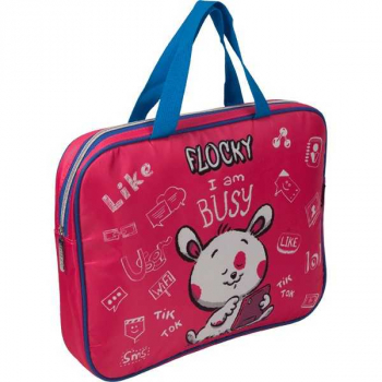 Папка А4 с ручками, на молнии, ткань, 360х280х80 мм deVENTE Flocky, с внутр. карманом, арт.8054287