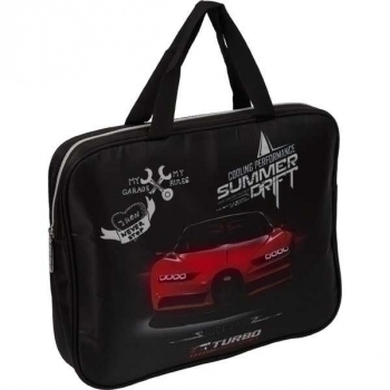 Папка А4 с ручками, на молнии, ткань, 360х280х80 мм deVENTE Turbo, с внутр. карманом, арт.8054289