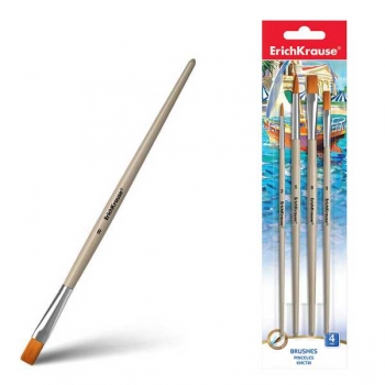 Набор кистей 04 шт ErichKrause синтетика №2,5,8,5 в блистере с европодвесом арт.56093
