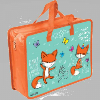 Папка А4 с ручками, пластик   33,5х26х10 см deVENTE Foxy, с текстильн. расширением, арт. 8054235