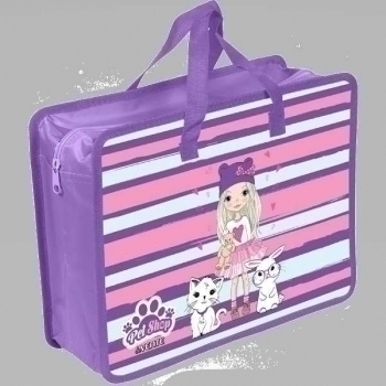 Папка А4 с ручками, пластик   33,5х26х10 см deVENTE Pet Shop, с текстильн. расширением, 400 мкм, арт. 8054236