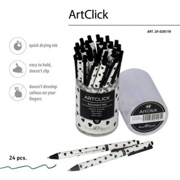 Ручка шариковая автоматическая Bruno Visconti ArtClick. Сердечки, 0,5мм, синяя арт.20-0281/18