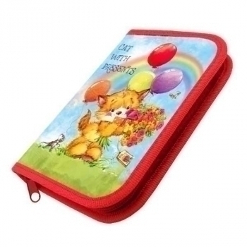 Пенал п/э 1-отделен. большой 190*130 с откидной планкой арт.ПКТ 07-20 Котенок с подарками