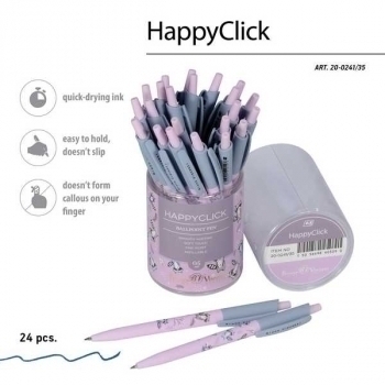 Ручка шариковая автоматическая Bruno Visconti HappyClick. Sweet Animals. Енотики, 0,5мм, синяя арт.20-0241/35