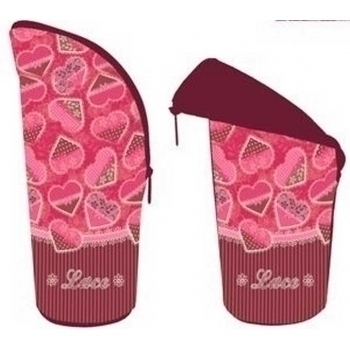 Пенал мягкий Тубус 210*70, уплотненный арт.ПМО 04-20 Кружевные сердца