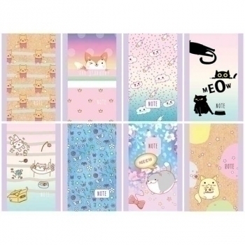 Блокнот А6 32л на скрепке BG Как делишки? в клетку, блестки, ассорти арт.Б6ск32_бл 10086