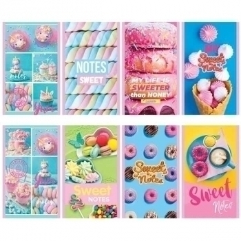 Блокнот А6 32л на скрепке BG Сладкая сказка в клетку, блестки, ассорти арт.Б6ск32_бл 10088