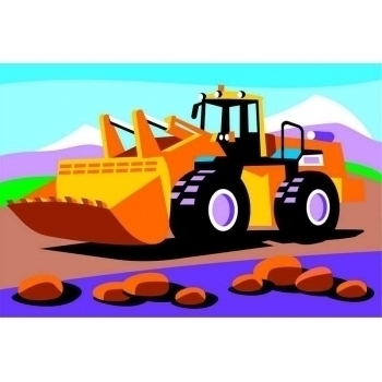 Набор для рисования по номерам, картина 20х28,5 см для малышей ТРАНСПОРТ Силовой трактор арт.Ркн-106