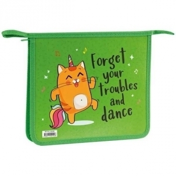 Папка д/тетр. А5 на молнии, KittyCorn, картон/пластик арт.ПТ-715_42194