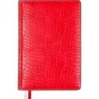 Ежедневник А5 145*205 мм, недатир. Attomex Croco 272 стр, бел. бум., тв. обл., перфор., КРАСНЫЙ арт.2234022
