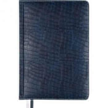 Ежедневник А5 145*205 мм, недатир. Attomex Croco 320 стр, бел. бум., тв. обл., перфор., СИНИЙ арт.2234021