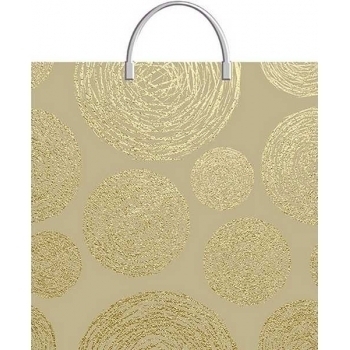 Мешок 35х36см ПВД 85мкм с пластиковой ручкой, Золотистые круги арт.н00214091