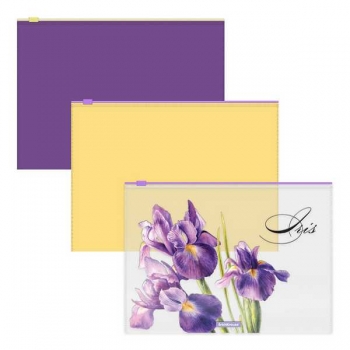 Набор из 3 zip-пакетов пластиковых ErichKrause® Soft Iris, B5, полупрозрачный, ассорти арт.55124