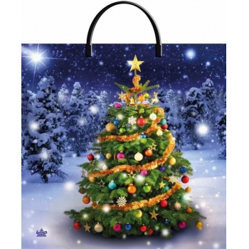 Мешок  новогодний 36х37см ПВД 100мкм с пластиковой ручкой, Новогодняя красавица  арт.н00225503 Мешок  новогодний 36х37см ПВД 100мкм с пластиковой ручкой, Новогодняя красавица  арт.н00225503