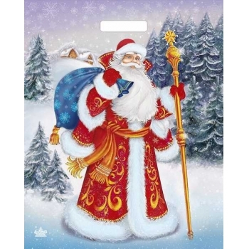 Мешок  новогодний 47,5х39см ПВД 60мкм глянцевый с вырубной ручкой, Желанный гость арт.н00148663