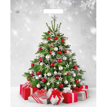 Мешок  новогодний 47,5х39см ПВД 60мкм глянцевый с вырубной ручкой, Подарки у елки арт.н00225499