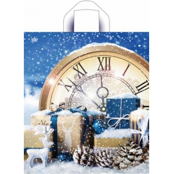 Мешок  новогодний 42х38см ПНД 37мкм с петлевой ручкой, Снежный арт.н00225516 Мешок  новогодний 42х38см ПНД 37мкм с петлевой ручкой, Снежный арт.н00225516