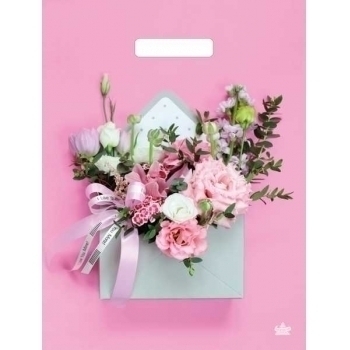 Мешок 40х31см ПВД 60мкм глянцевый с вырубной ручкой, Нежное послание арт.н00229383