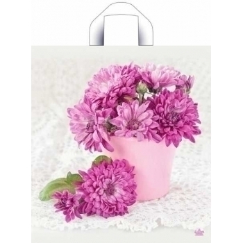 Мешок 40х36см ПНД 37мкм с петлевой ручкой, Хризантемы арт.н00228275