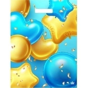 Мешок 40х31см ПВД 30мкм с вырубной ручкой, Шарики в подарок арт.н00228651