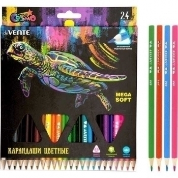 Карандаши deVENTE 24цв Trio Mega Soft 4М, трехгранные, экстра мягкие арт. 5024915 Карандаши deVENTE 24цв Trio Mega Soft 4М, трехгранные, экстра мягкие арт. 5024915