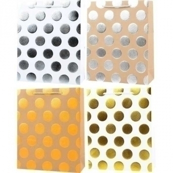 Пакет подарочный 18x23x8 см бумажный deVENTE Polka dots,конгрев и фольгир,  210 г/м2, ас-ти 4 дизайнов арт. 9041114 Пакет подарочный 18x23x8 см бумажный deVENTE Polka dots,конгрев и фольгир,  210 г/м2, ас-ти 4 дизайнов арт. 9041114