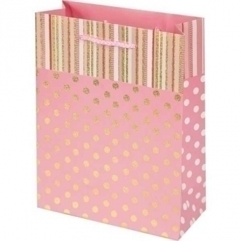 Пакет подарочный 18x23x8 см бумажный deVENTE Polka dots,конгрев и фольгир,  210 г/м2, ас-ти 4 дизайнов арт. 9041114