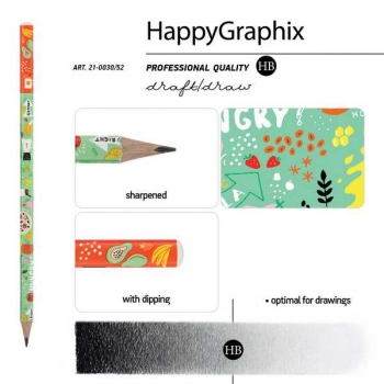 Карандаш Bruno Visconti HB ч/гр. HappyGraphix. Веган. Тыква, трехгранный арт.21-0030/52