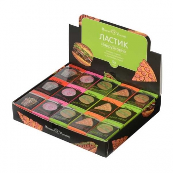 Ластик Bruno Visconti HappyGraphix. Fastfood,  4 цвета арт.42-0051